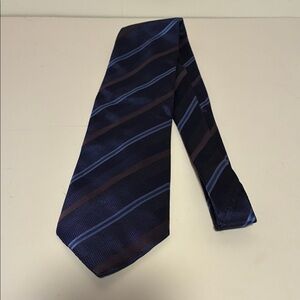 Classic Navy and Brown Striped Tie